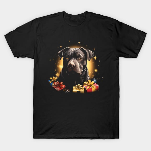 Christmas pitbull T-Shirt by Rocket Girls 